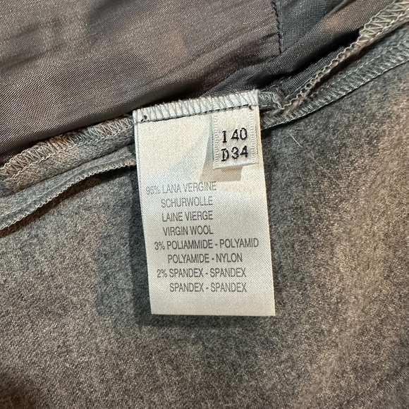 Blumarine Wool Dress Grey Gathered Cap Sleeve Knee Length Designer Womens 4 / XS - Picture 4 of 8